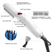 Hair Straightening Brush, Corded Hair Straightener Styler Comb with LED Display Ceramic Anti Static