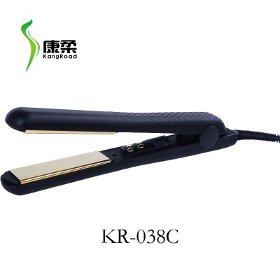 Gold Nano Titanium Plate Flat Iron Adjustable Temperature Hair Straightener With LCD Indicator