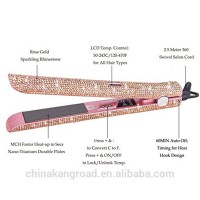 Customized professional crystal hair flat iron